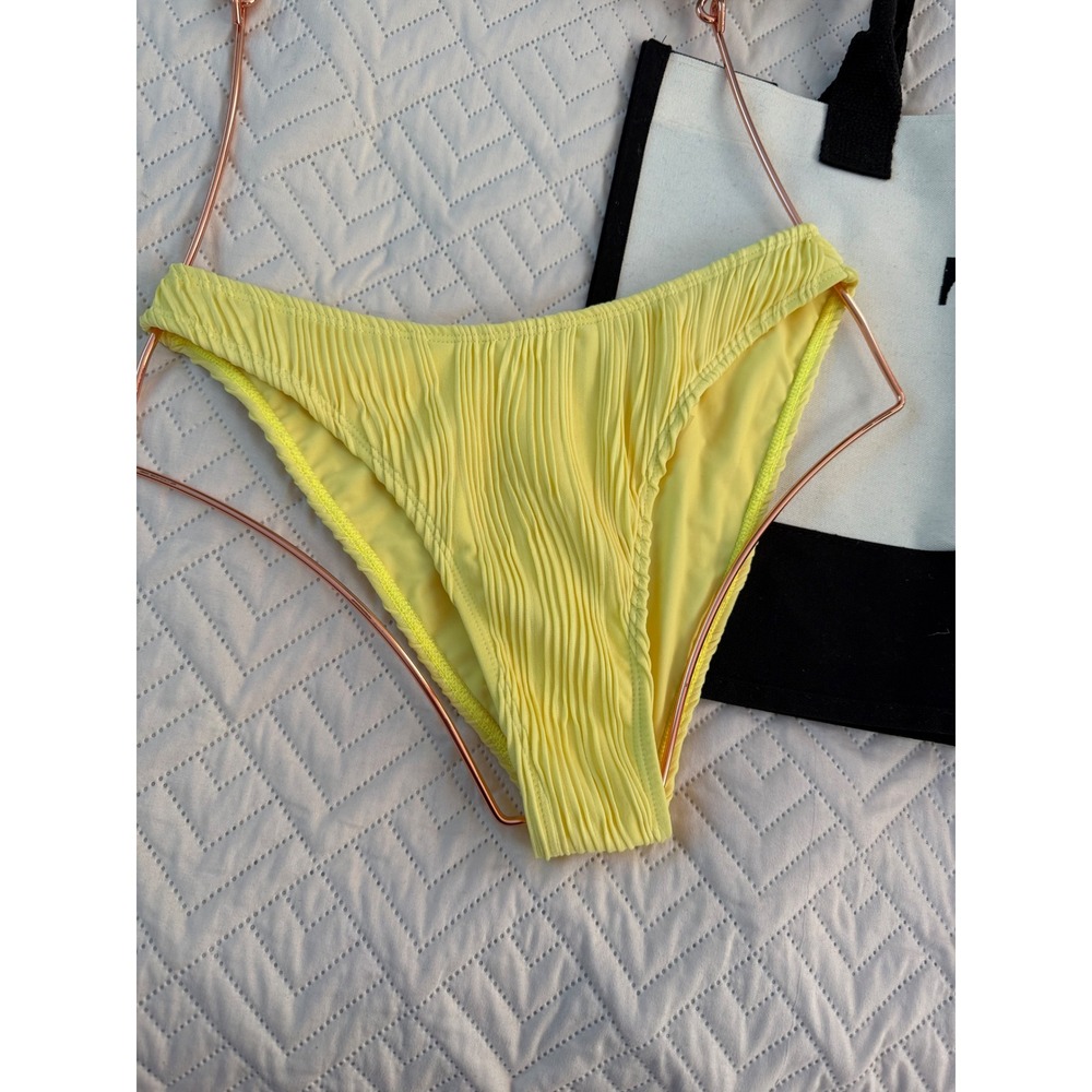 ZAFUL Yellow Bikini Set Textured Two Piece Swimsuit Beach Vacation - Size S - Picture 9 of 11